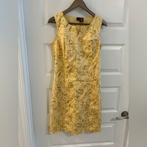 Merona Sleeveless Dress Yellow Floral Size 8